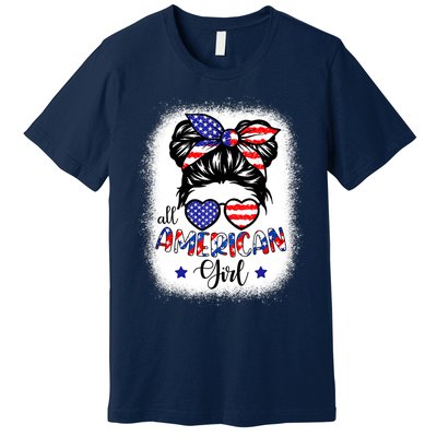 All American Girls 4th Of July Bleached Shirts Daughter USA Premium T-Shirt