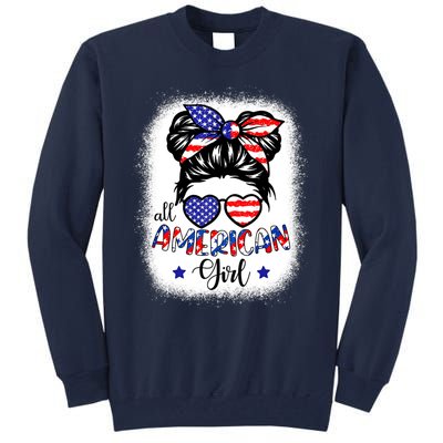 All American Girls 4th Of July Bleached Shirts Daughter USA Tall Sweatshirt