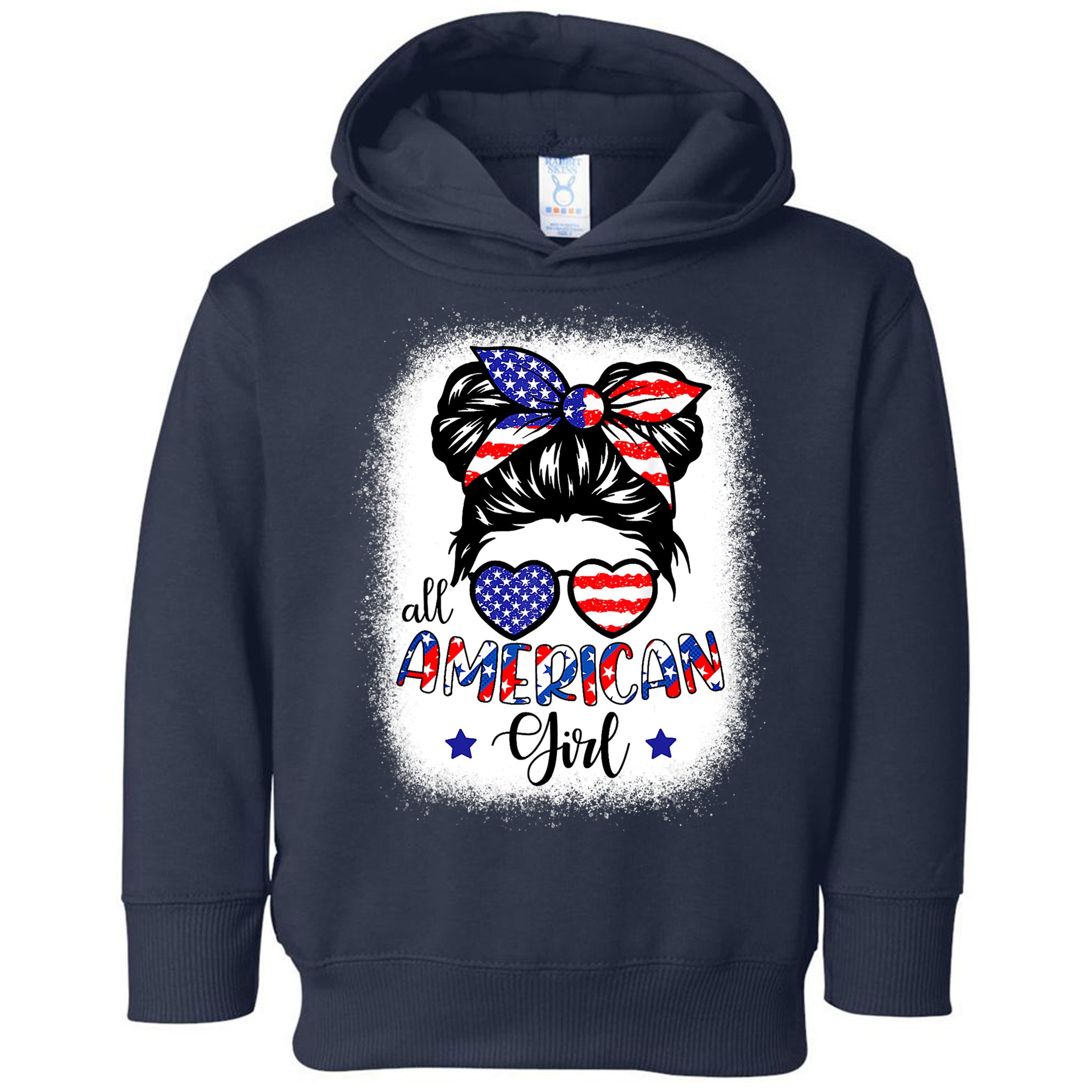 All American Girls 4th Of July Bleached Shirts Daughter USA Toddler Hoodie