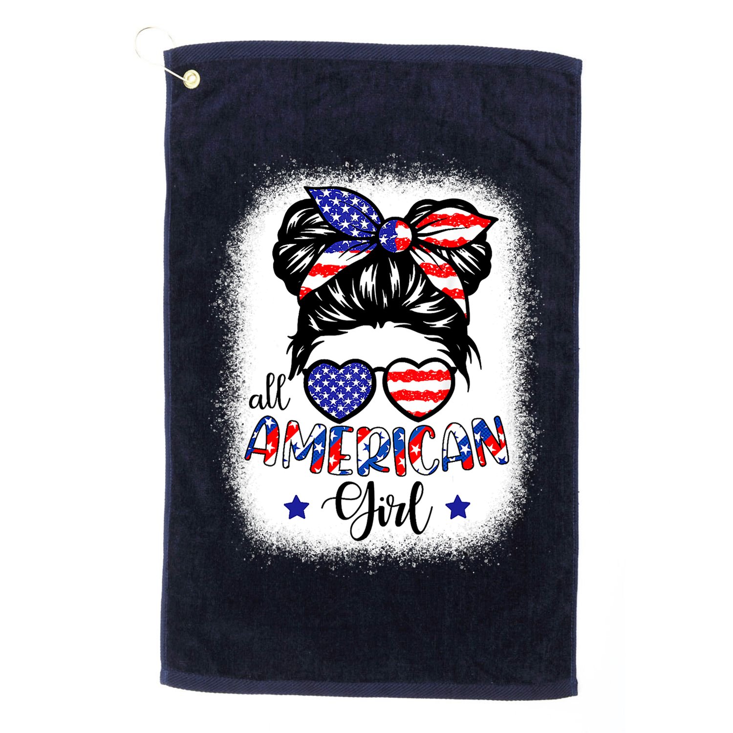 All American Girls 4th Of July Bleached Shirts Daughter USA Golf Towel