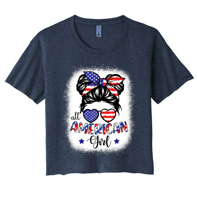 All American Girls 4th Of July Bleached Shirts Daughter USA Crop Top