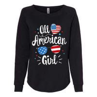 All American Girl Women American Flag 4th Of July Patriotic Womens California Wash Sweatshirt