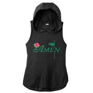 Amen Azalea Golf Masters Floral Golfing Enthusiast Design Ladies PosiCharge Tri-Blend Wicking Draft Hoodie Tank