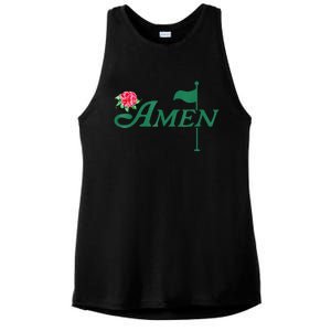 Amen Azalea Golf Masters Floral Golfing Enthusiast Design Ladies PosiCharge Tri-Blend Wicking Tank