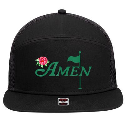 Amen Azalea Golf Masters Floral Golfing Enthusiast Design 7 Panel Mesh Trucker Snapback Hat