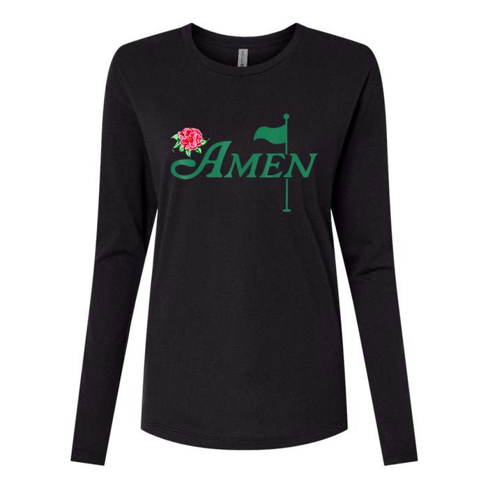 Amen Azalea Golf Masters Floral Golfing Enthusiast Design Womens Cotton Relaxed Long Sleeve T-Shirt