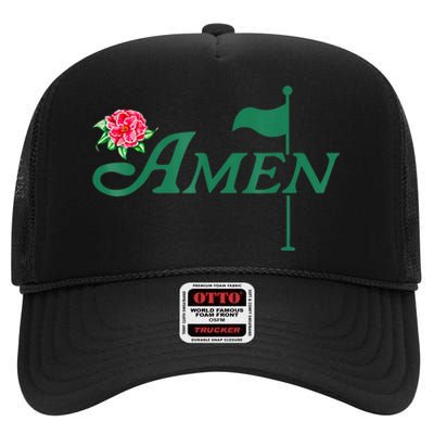 Amen Azalea Golf Masters Floral Golfing Enthusiast Design High Crown Mesh Back Trucker Hat