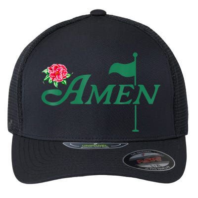 Amen Azalea Golf Masters Floral Golfing Enthusiast Design Flexfit Unipanel Trucker Cap