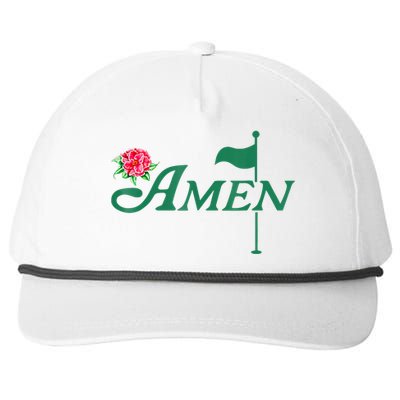 Amen Azalea Golf Masters Floral Golfing Enthusiast Design Snapback Five-Panel Rope Hat