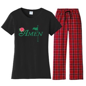 Amen Azalea Golf Masters Floral Golfing Enthusiast Design Women's Flannel Pajama Set