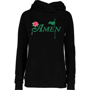 Amen Azalea Golf Masters Floral Golfing Enthusiast Design Womens Funnel Neck Pullover Hood