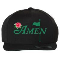 Amen Azalea Golf Masters Floral Golfing Enthusiast Design Wool Snapback Cap