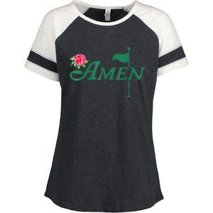 Amen Azalea Golf Masters Floral Golfing Enthusiast Design Enza Ladies Jersey Colorblock Tee