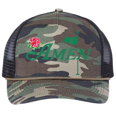 Amen Azalea Golf Masters Floral Golfing Enthusiast Design Retro Rope Trucker Hat Cap