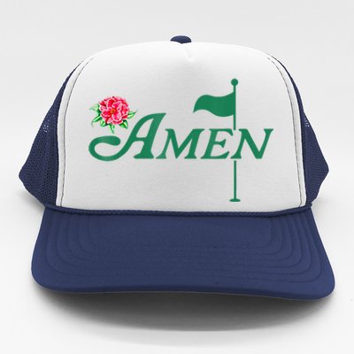 Amen Azalea Golf Masters Floral Golfing Enthusiast Design Trucker Hat