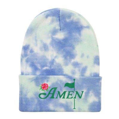 Amen Azalea Golf Masters Floral Golfing Enthusiast Design Tie Dye 12in Knit Beanie