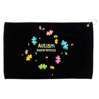 Autism Awareness Gift Puzzle Pieces Gift Grommeted Golf Towel