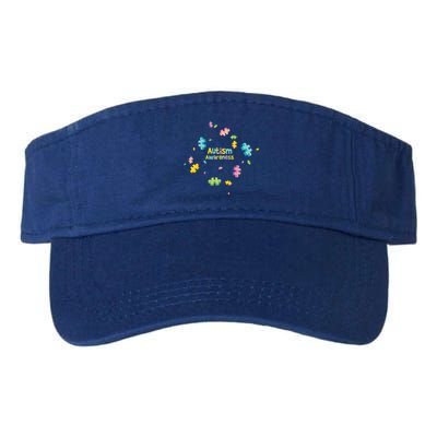 Autism Awareness Gift Puzzle Pieces Gift Valucap Bio-Washed Visor