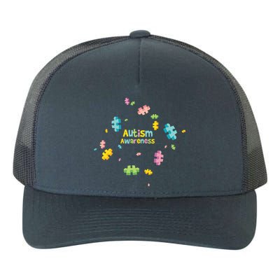 Autism Awareness Gift Puzzle Pieces Gift Yupoong Adult 5-Panel Trucker Hat