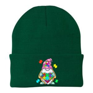 Autism Awareness Gnome Hugging Heart Acceptance Knit Cap Winter Beanie