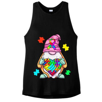 Autism Awareness Gnome Hugging Heart Acceptance Ladies PosiCharge Tri-Blend Wicking Tank