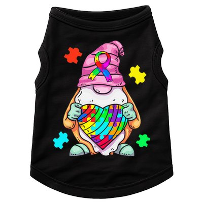 Autism Awareness Gnome Hugging Heart Acceptance Doggie Tank