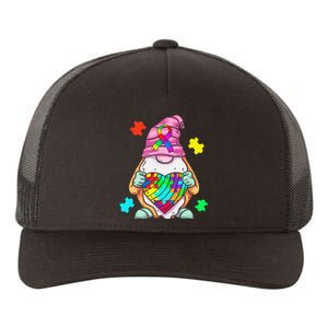 Autism Awareness Gnome Hugging Heart Acceptance Yupoong Adult 5-Panel Trucker Hat