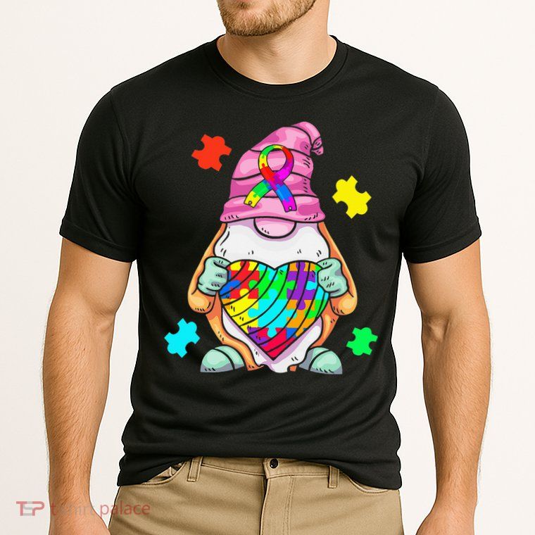 Autism Awareness Gnome Hugging Heart Acceptance Performance Shirt