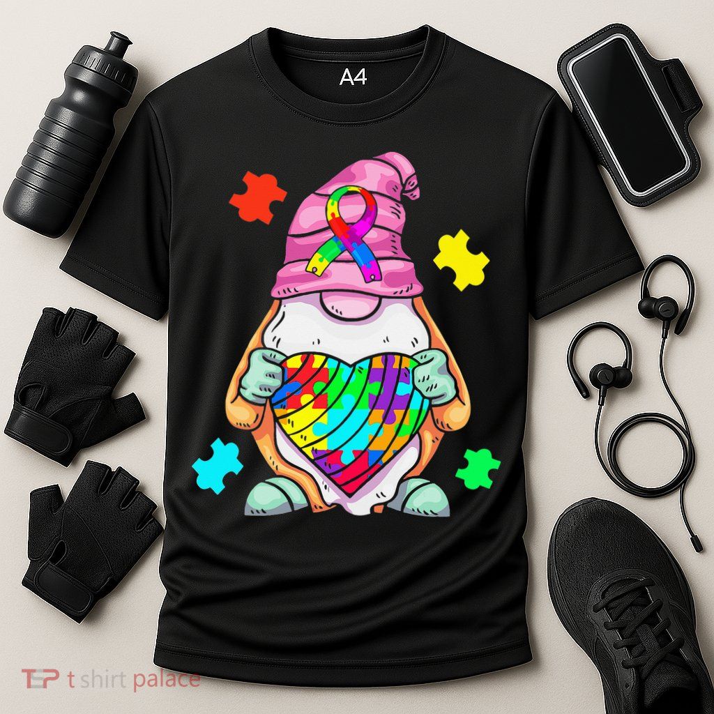 Autism Awareness Gnome Hugging Heart Acceptance Performance Shirt