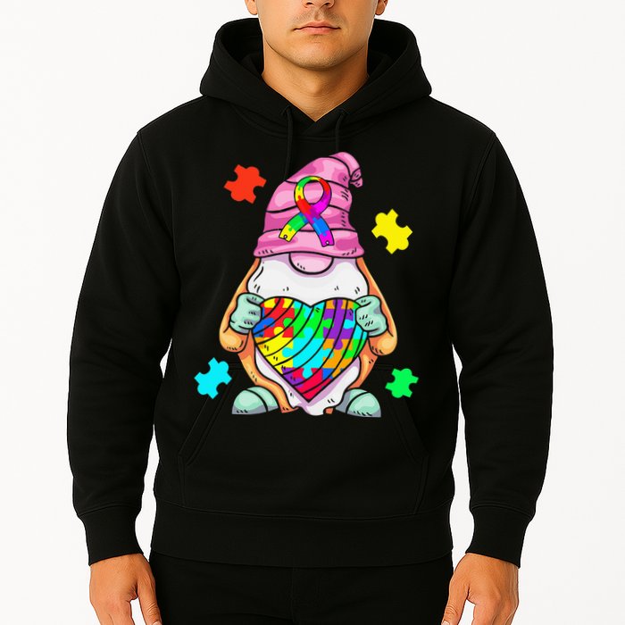 Autism Awareness Gnome Hugging Heart Acceptance Hoodie