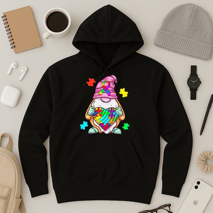 Autism Awareness Gnome Hugging Heart Acceptance Hoodie