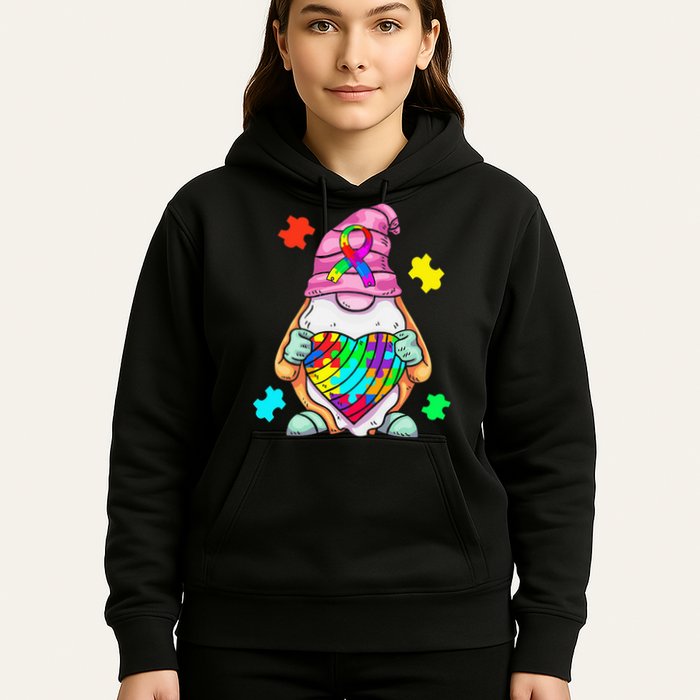 Autism Awareness Gnome Hugging Heart Acceptance Hoodie
