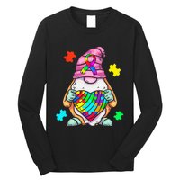 Autism Awareness Gnome Hugging Heart Acceptance Long Sleeve Shirt