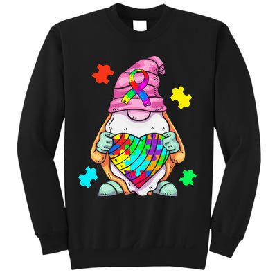 Autism Awareness Gnome Hugging Heart Acceptance Sweatshirt