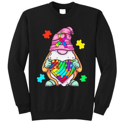 Autism Awareness Gnome Hugging Heart Acceptance Sweatshirt