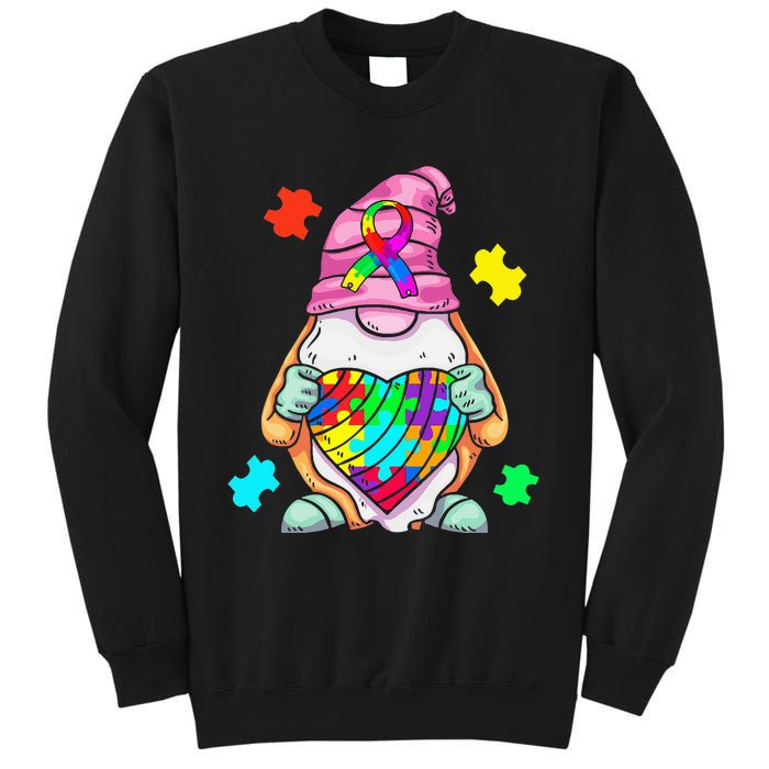 Autism Awareness Gnome Hugging Heart Acceptance Sweatshirt