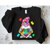 Autism Awareness Gnome Hugging Heart Acceptance Sweatshirt