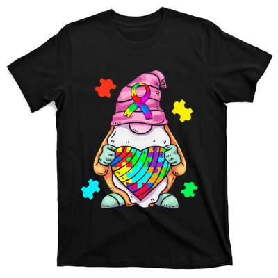 Autism Awareness Gnome Hugging Heart Acceptance T-Shirt