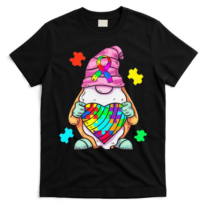Autism Awareness Gnome Hugging Heart Acceptance T-Shirt