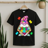 Autism Awareness Gnome Hugging Heart Acceptance T-Shirt