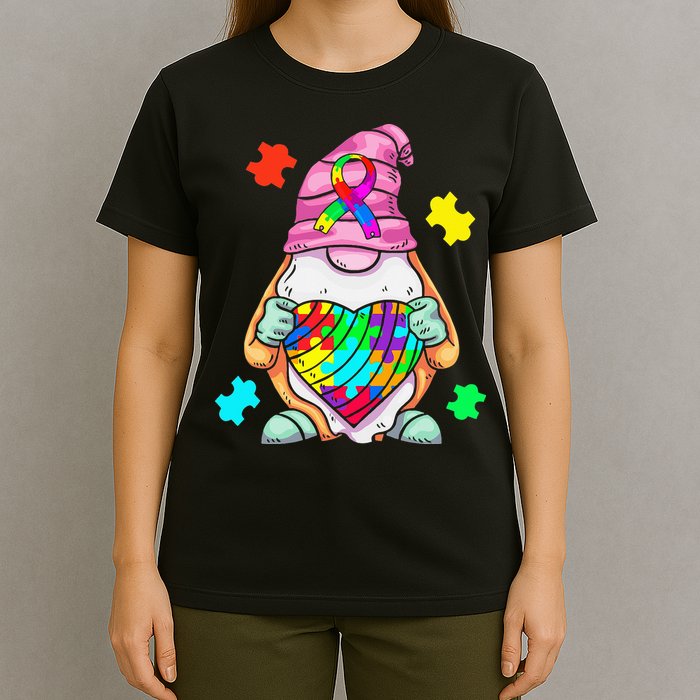 Autism Awareness Gnome Hugging Heart Acceptance T-Shirt