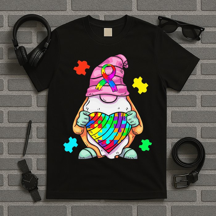 Autism Awareness Gnome Hugging Heart Acceptance T-Shirt