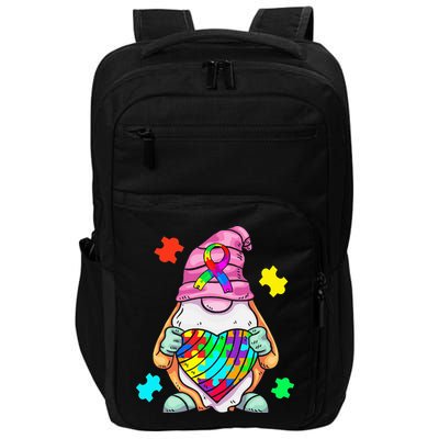 Autism Awareness Gnome Hugging Heart Acceptance Impact Tech Backpack