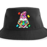 Autism Awareness Gnome Hugging Heart Acceptance Sustainable Bucket Hat