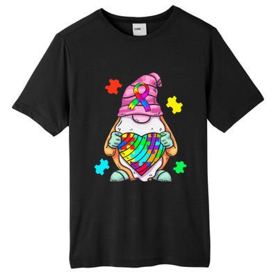 Autism Awareness Gnome Hugging Heart Acceptance Tall Fusion ChromaSoft Performance T-Shirt