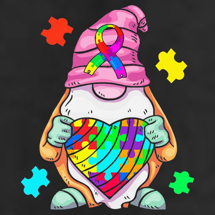 Autism Awareness Gnome Hugging Heart Acceptance Beanie