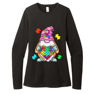 Autism Awareness Gnome Hugging Heart Acceptance Womens CVC Long Sleeve Shirt