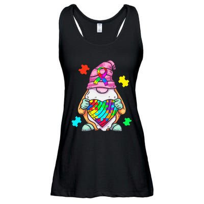 Autism Awareness Gnome Hugging Heart Acceptance Ladies Essential Flowy Tank