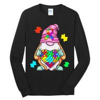 Autism Awareness Gnome Hugging Heart Acceptance Tall Long Sleeve T-Shirt