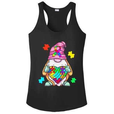 Autism Awareness Gnome Hugging Heart Acceptance Ladies PosiCharge Competitor Racerback Tank